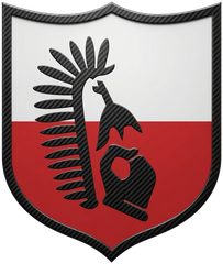 Hussar Autonomous Defense Systems crest, a hussar wing and helmet on the Polish colors